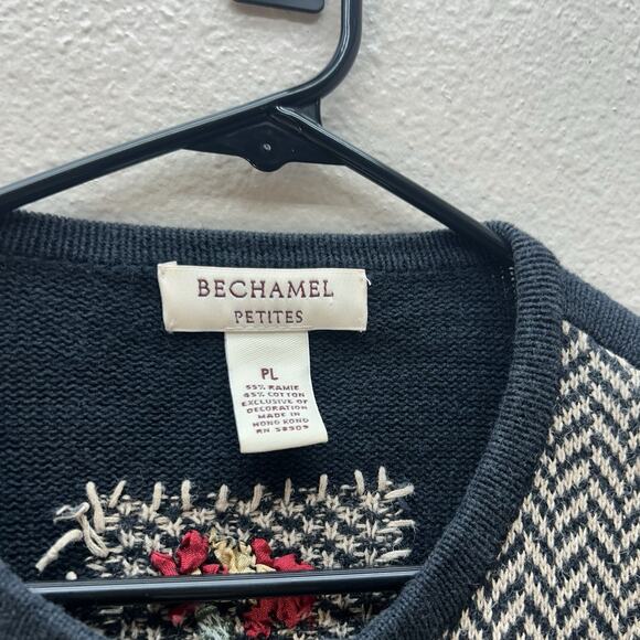 Bechamel Sweater Cottagecore Granny Black Cardigan Patchwork Button Up Floral PL - Picture 2 of 3